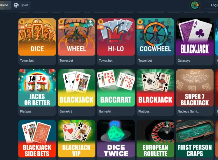Tower Bet Table Games