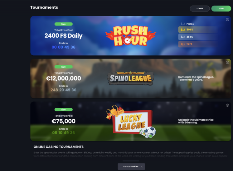BitKingz Tournaments Page