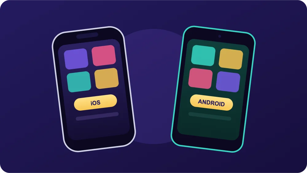 Mobile casino apps running on an iPhone and an Android phone side by side