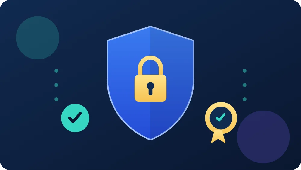 Padlock and licence badge representing safe and regulated mobile casinos