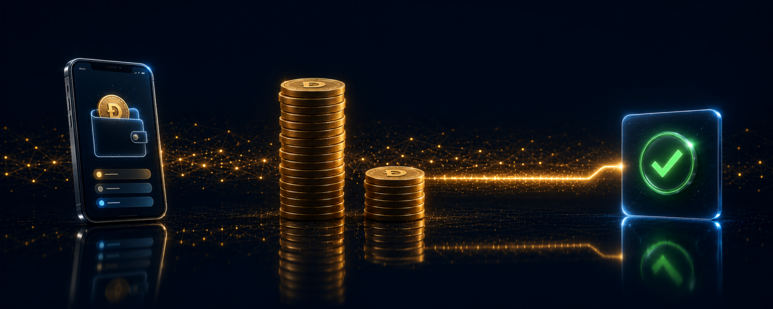 Depositing at Dogecoin casinos, checking the amount before you send