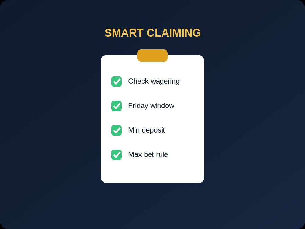 Checklist clipboard for claiming a casino bonus the smart way