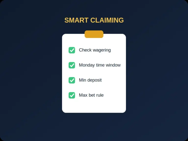 Checklist clipboard for claiming a casino bonus the smart way