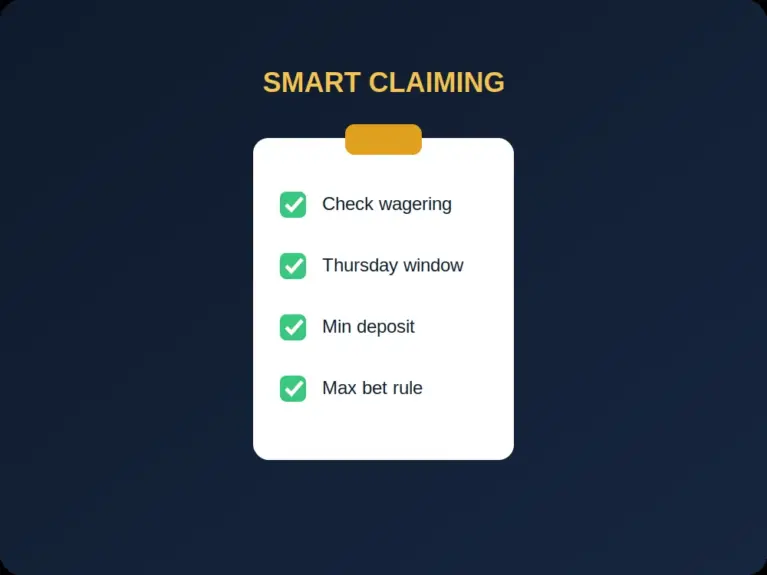 Checklist clipboard for claiming a casino bonus the smart way