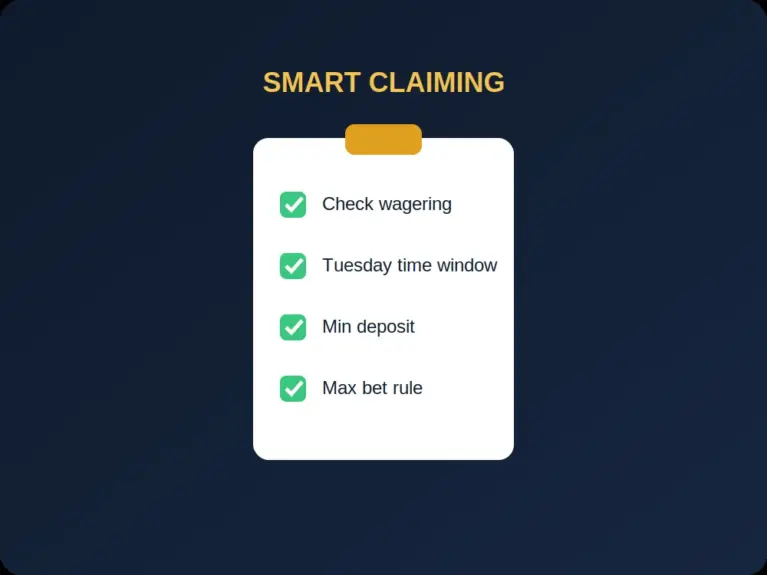 Checklist clipboard for claiming a casino bonus the smart way