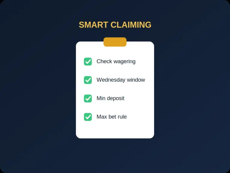 Checklist clipboard for claiming a casino bonus the smart way
