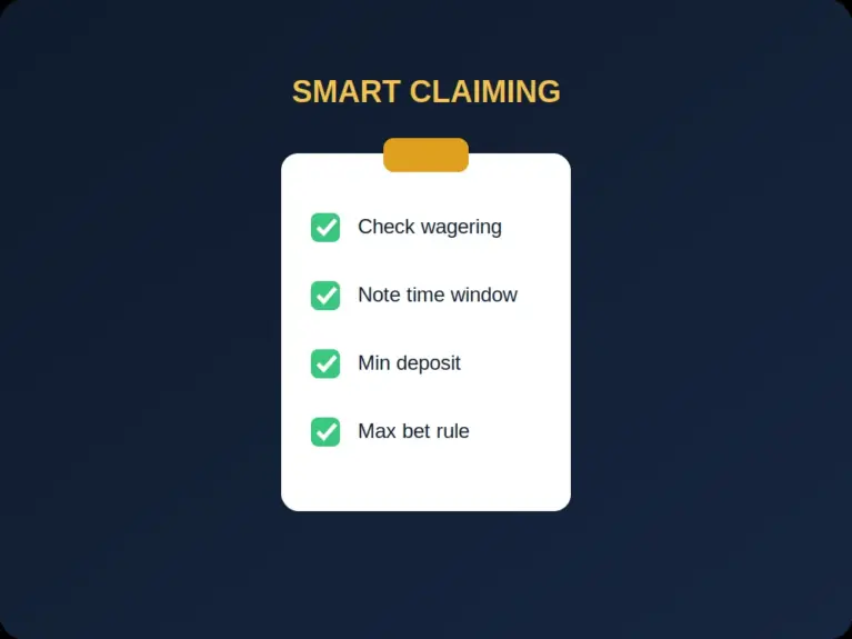 Checklist clipboard for claiming a bonus the smart way