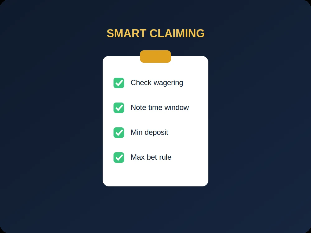 Checklist clipboard for claiming a bonus the smart way