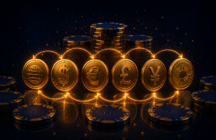 Online casinos by accepted currency, guide by CasinoDaddy