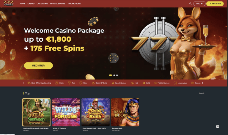 777Vault Casino lobby