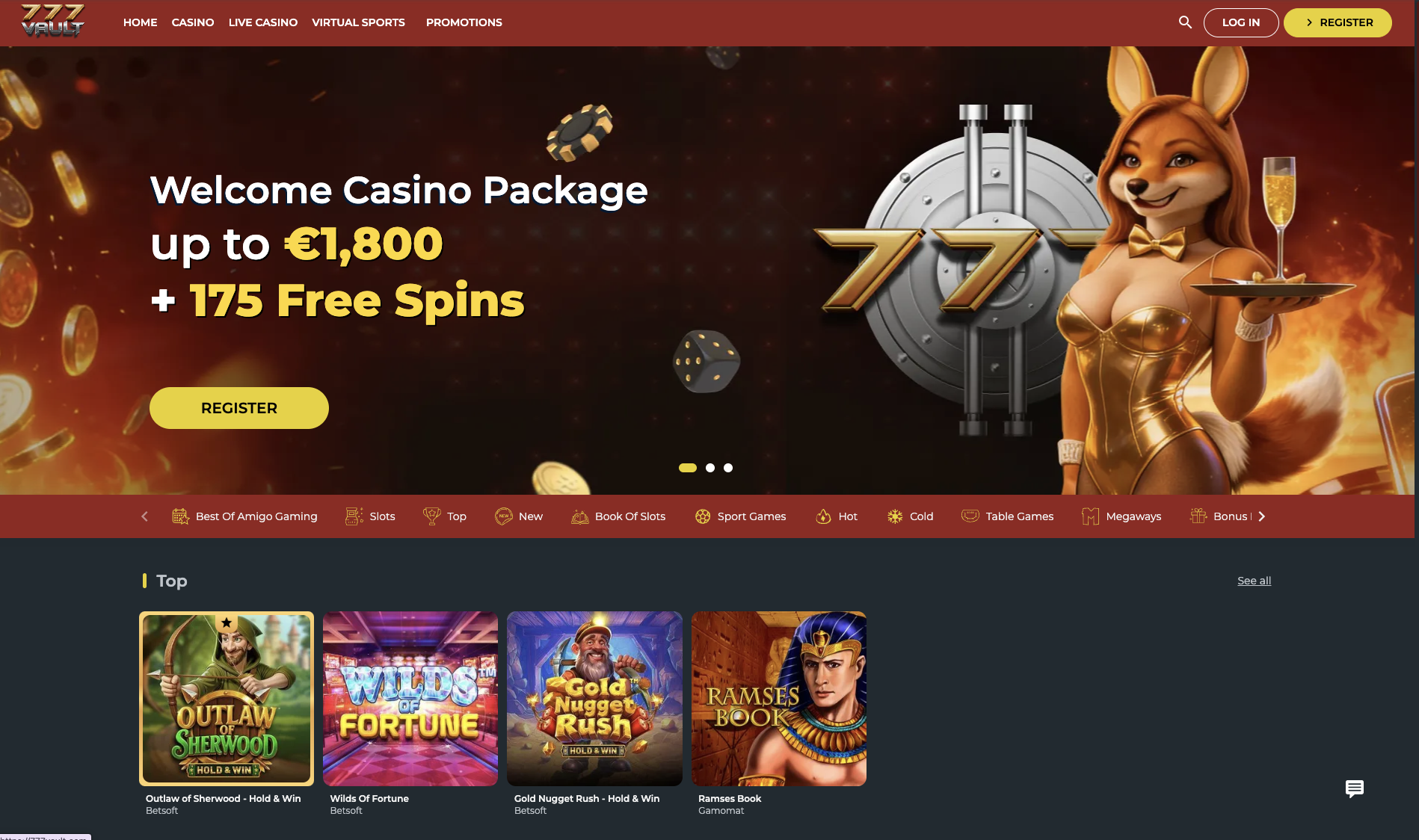 777Vault Casino lobby