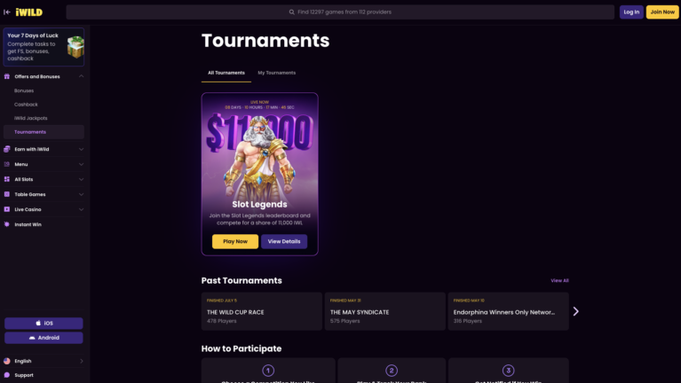 Wager tournament leaderboard with the prize pool and countdown