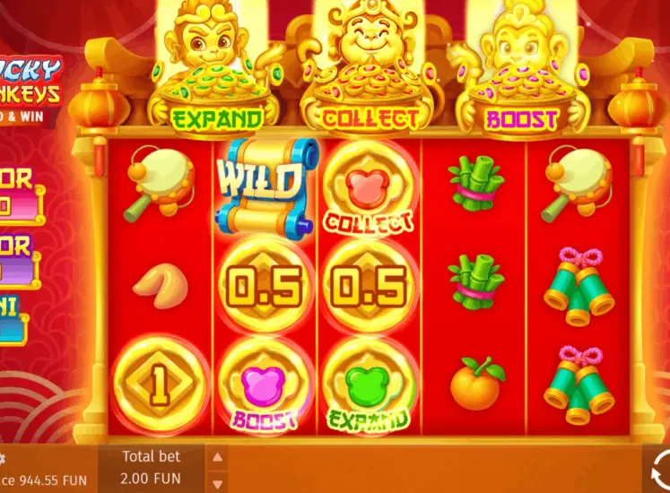 3 Lucky Monkeys Hold & Win gameplay