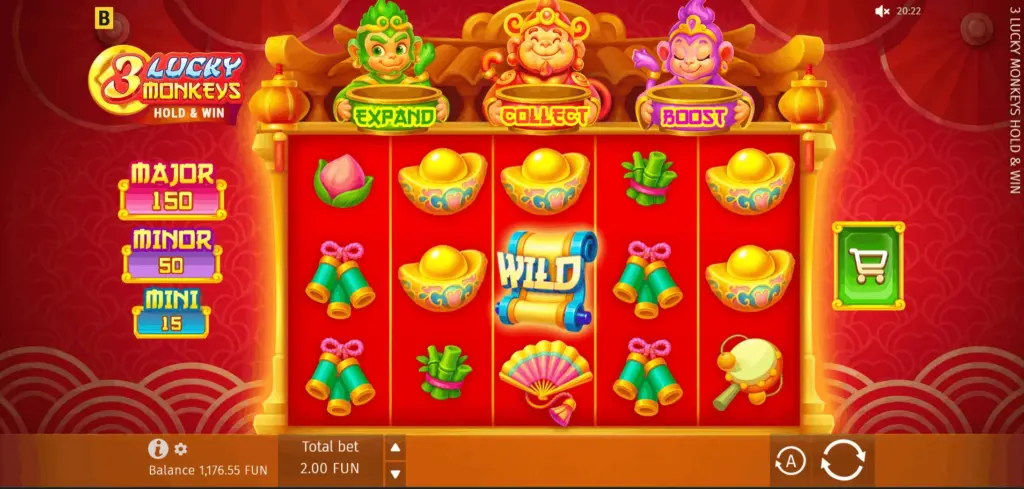 3 Lucky Monkeys Hold & Win gameplay