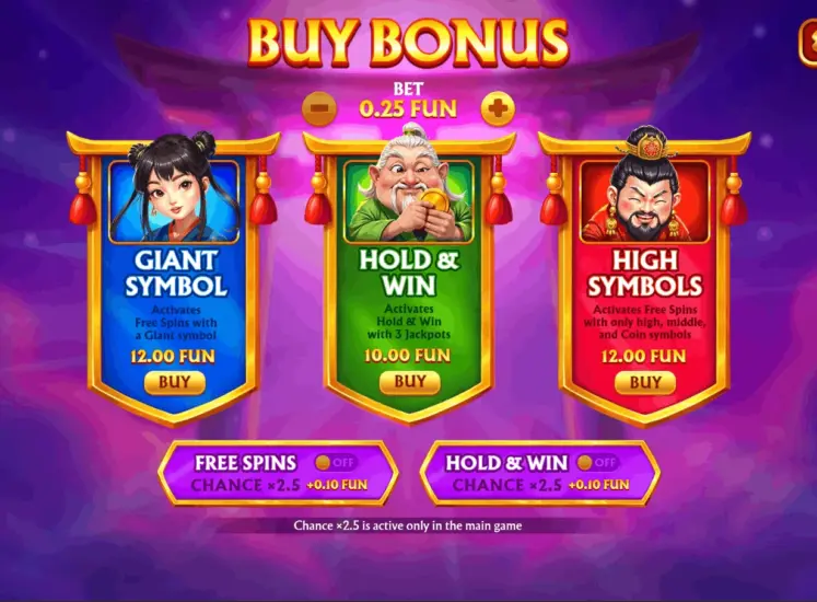 Buy Bonus Menu