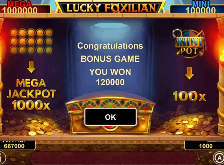Lucky Foxilian Hold And Win Bonus Game Win