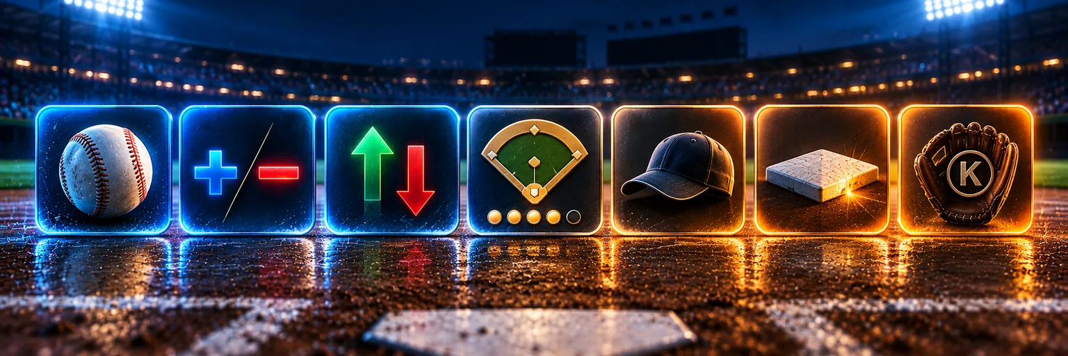 Seven baseball market tiles shading from blue to orange to show rising bookmaker margin