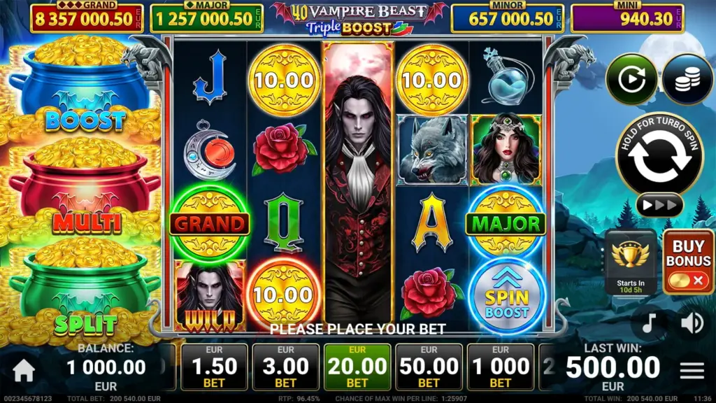 40 Vampire Beast Triple Boost Golden Coins Link gameplay