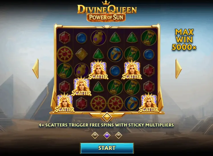 Divine Queen: Power of Sun start screen