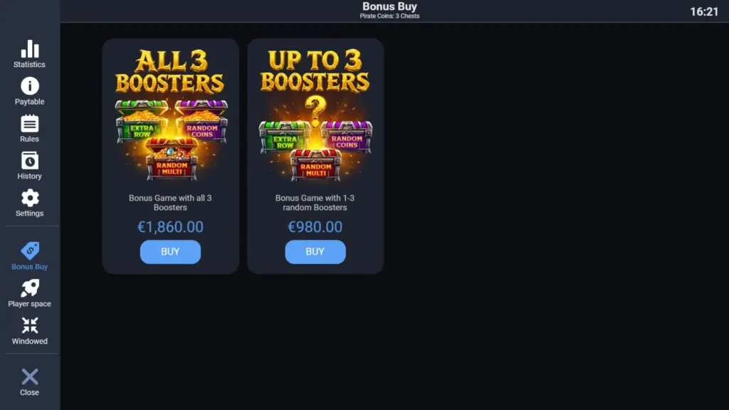 Pirate Coins: 3 Chests buy bonus