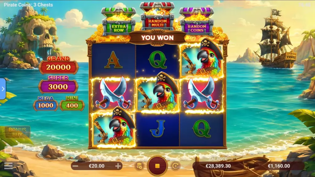 Pirate Coins: 3 Chests gameplay