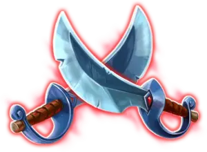 Pirate Coins: 3 Chests swords symbol