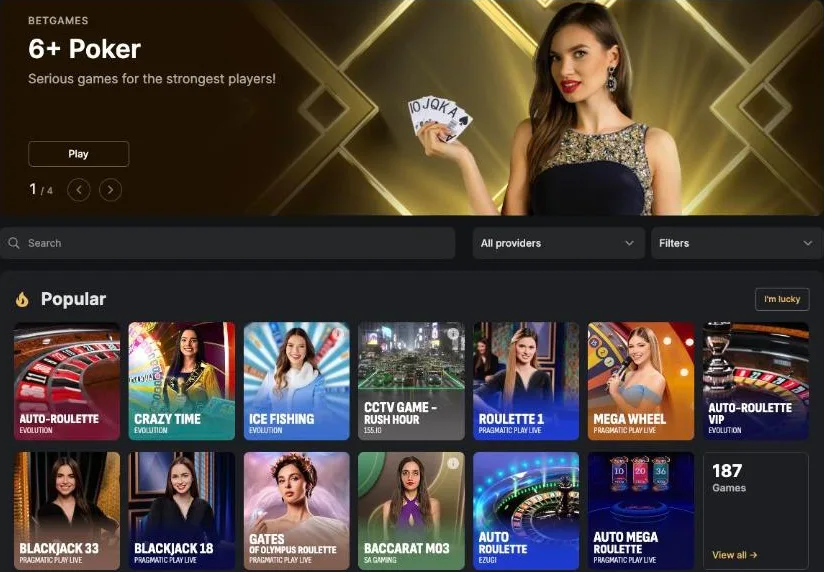 Fonbet live casino lobby with Evolution, Pragmatic Play Live, Ezugi and SA Gaming tables such as Crazy Time, Ice Fishing, Mega Wheel and Blackjack 33