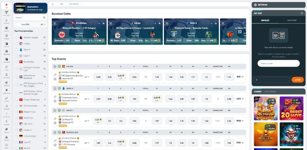Ivibet sportsbook with boosted odds and top football events