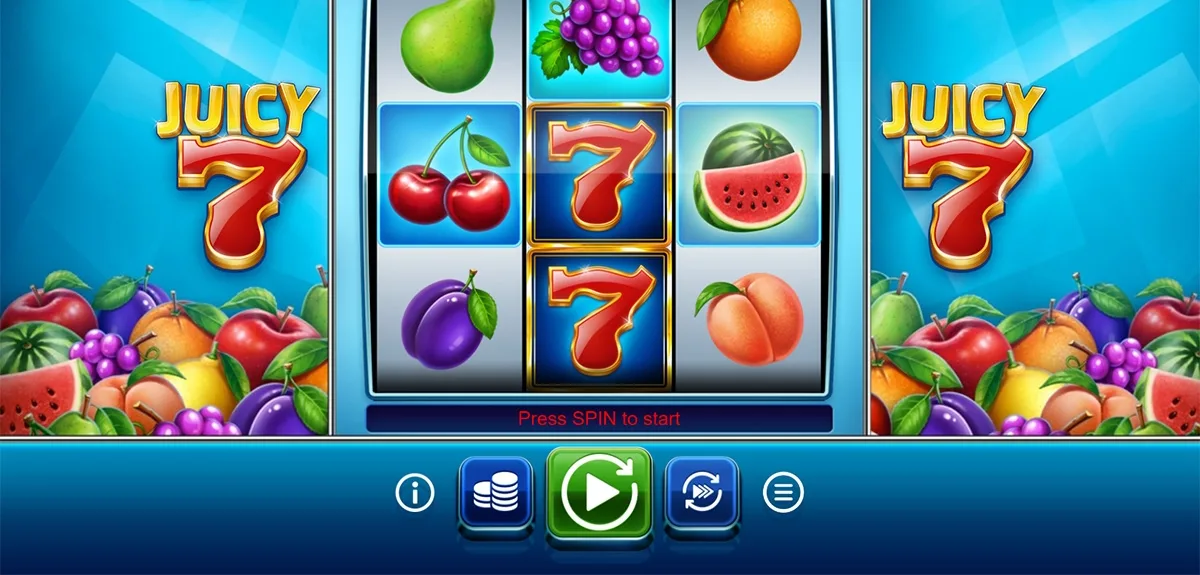 Juicy 7 slot by OneTouch, 3x3 fruit and sevens stepper