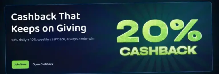 Daily and weekly cashback banner at Pike
