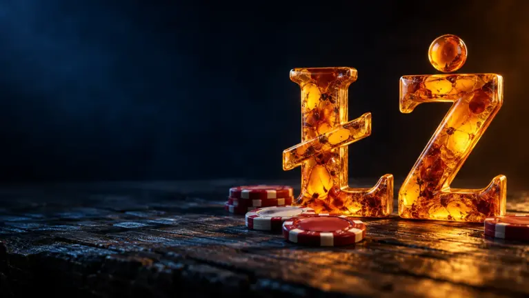 Amber letters Ł and Ż with casino chips, Polish language casinos