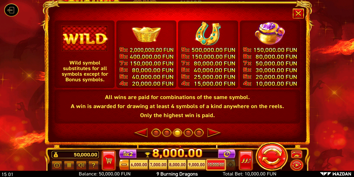 9 burning dragons slot