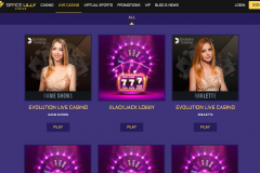 SpaceLilly Casino Live Section